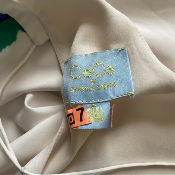 CYNTHIA STEFFE Women’s White Floral Print Sleeveless Halter Dress size 8 - Picture 7 of 7